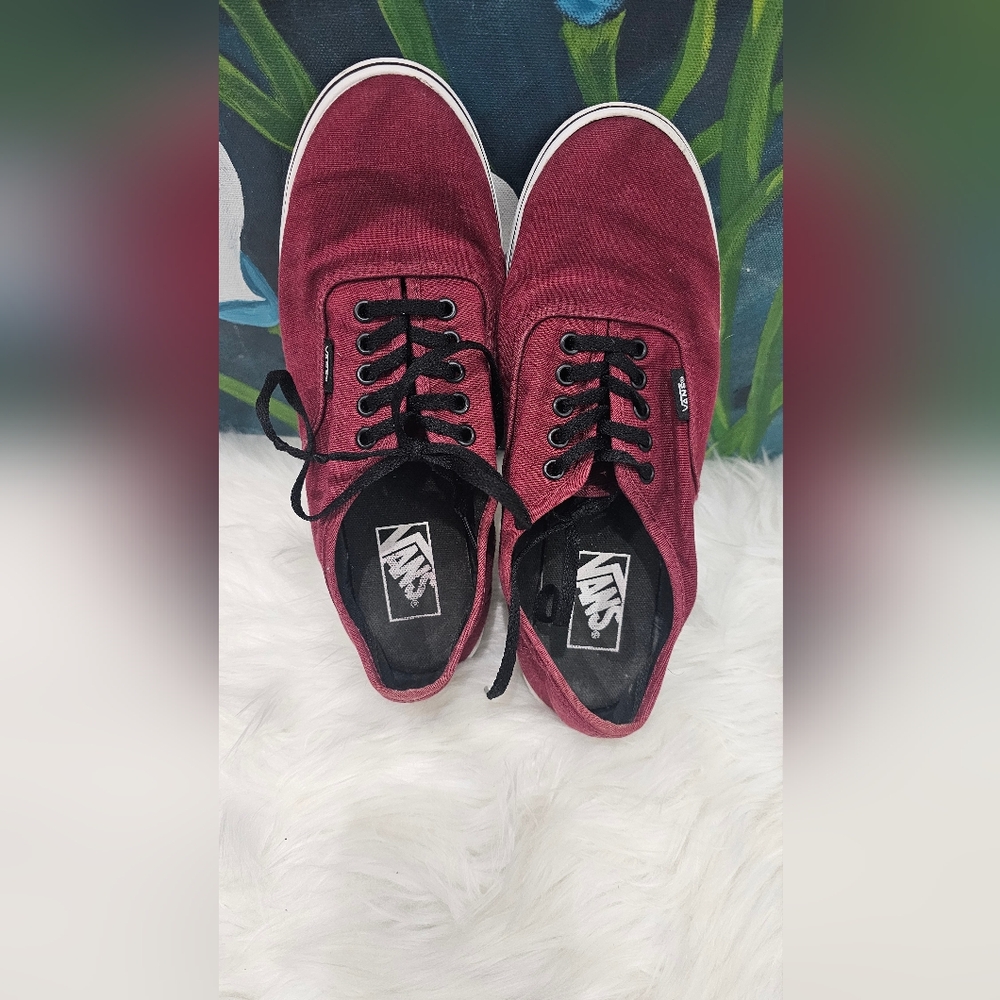 Vans Maroon Lace-Up Sneakers